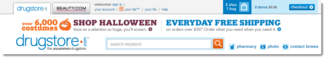 Drugstore.com everyday Free Shipping