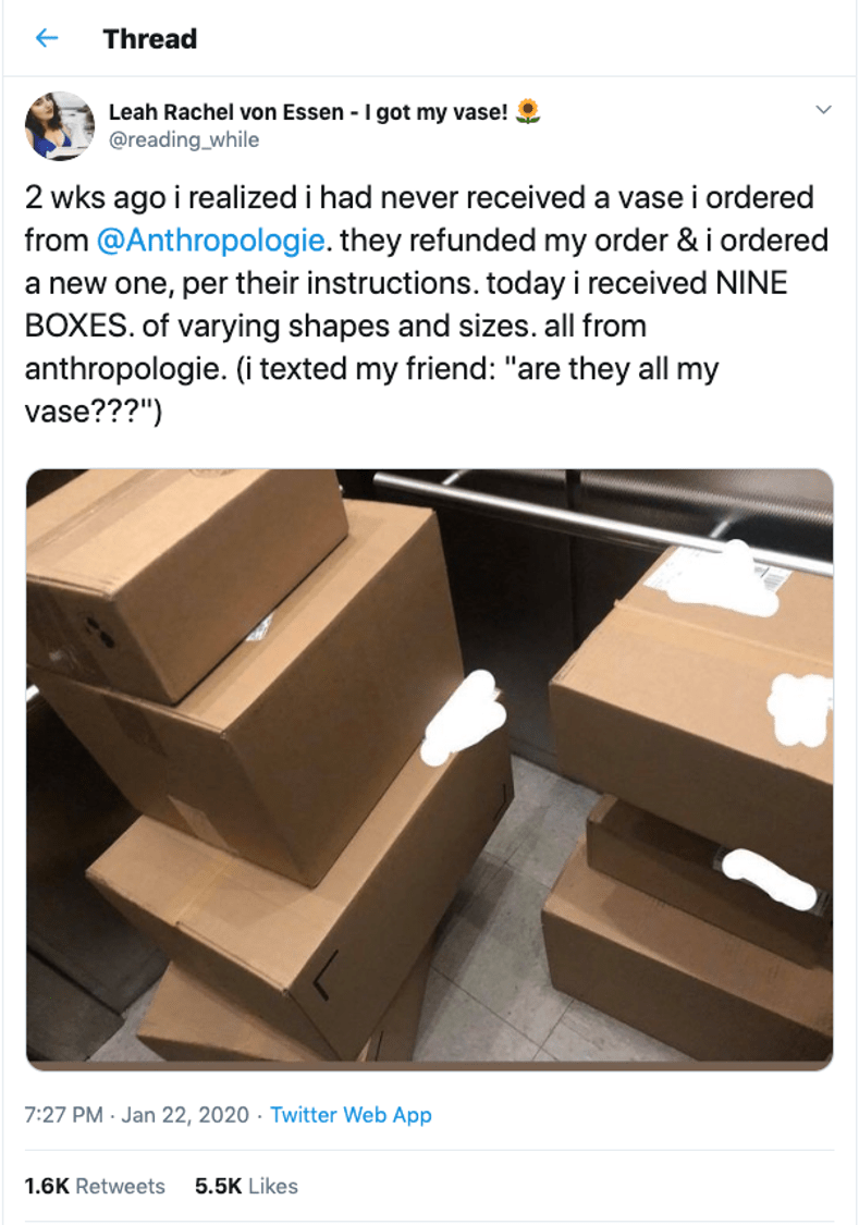 terrible customer experience with Anthropologie